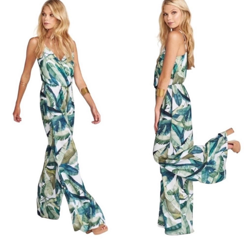Show Me Your Mumu Leaf Print Jumpsuit